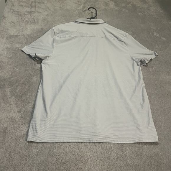 Rhone Polo Shirt Mens Extra Large XL Gray Stripe Performance Golf - Picture 6 of 7